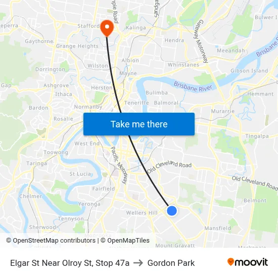 Elgar St Near Olroy St, Stop 47a to Gordon Park map