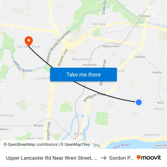 Upper Lancaster Rd Near Wren Street, Stop 25 to Gordon Park map