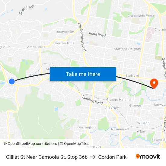 Gilliat St Near Camoola St, Stop 36b to Gordon Park map