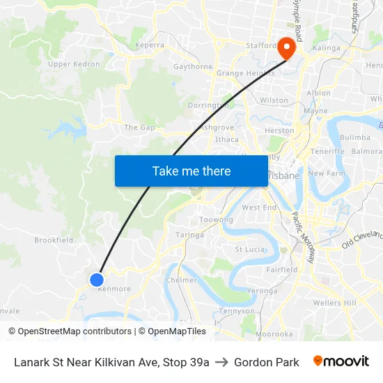 Lanark St Near Kilkivan Ave, Stop 39a to Gordon Park map