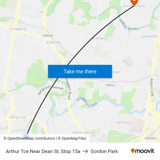 Arthur Tce Near Dean St, Stop 15a to Gordon Park map