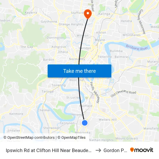 Ipswich Rd at Clifton Hill Near Beaudesert Rd to Gordon Park map