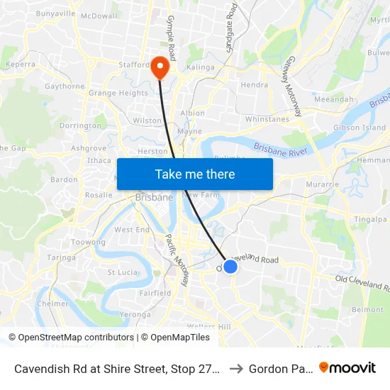 Cavendish Rd at Shire Street, Stop 27/28 to Gordon Park map