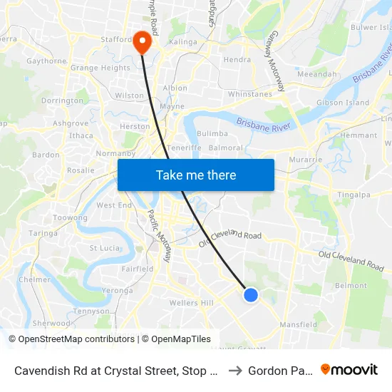 Cavendish Rd at Crystal Street, Stop 50 to Gordon Park map