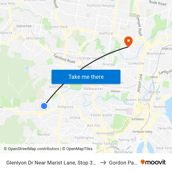 Glenlyon Dr Near Marist Lane, Stop 39c to Gordon Park map