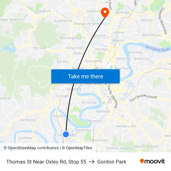 Thomas St Near Oxley Rd, Stop 55 to Gordon Park map