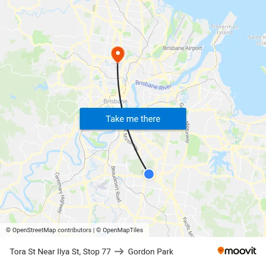Tora St Near Ilya St, Stop 77 to Gordon Park map