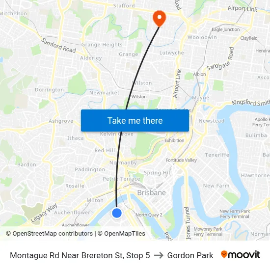 Montague Rd Near Brereton St, Stop 5 to Gordon Park map