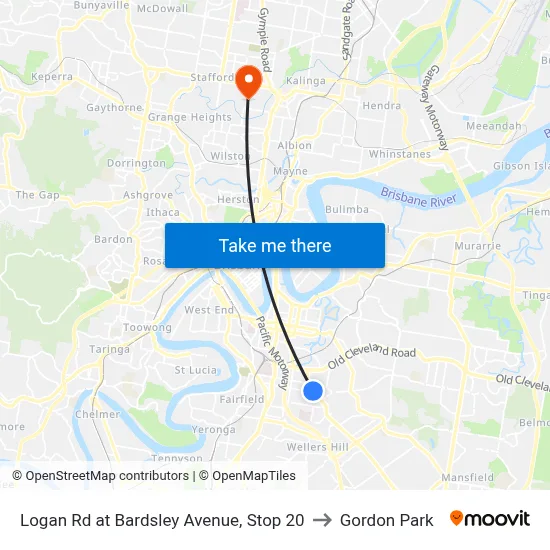 Logan Rd at Bardsley Avenue, Stop 20 to Gordon Park map