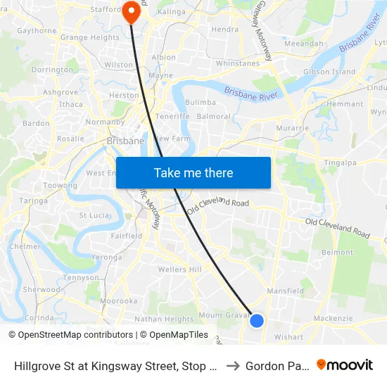 Hillgrove St at Kingsway Street, Stop 41 to Gordon Park map