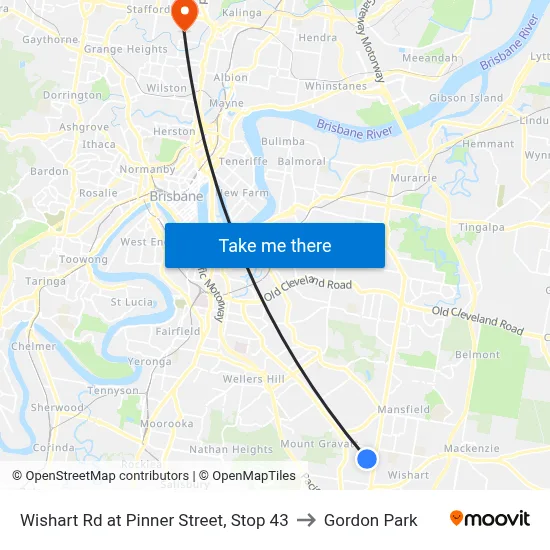 Wishart Rd at Pinner Street, Stop 43 to Gordon Park map