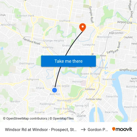 Windsor Rd at Windsor - Prospect, Stop 9 to Gordon Park map