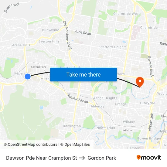 Dawson Pde Near Crampton St to Gordon Park map