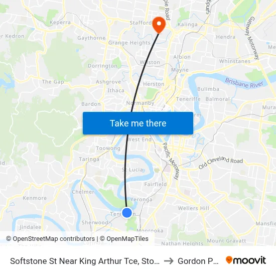 Softstone St Near King Arthur Tce, Stop 38 to Gordon Park map