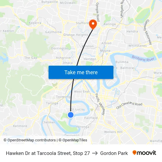 Hawken Dr at Tarcoola Street, Stop 27 to Gordon Park map