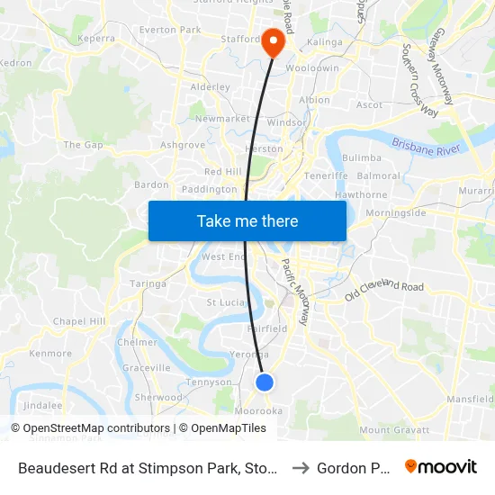 Beaudesert Rd at Stimpson Park, Stop 29 to Gordon Park map