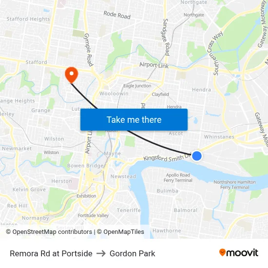 Remora Rd at Portside to Gordon Park map