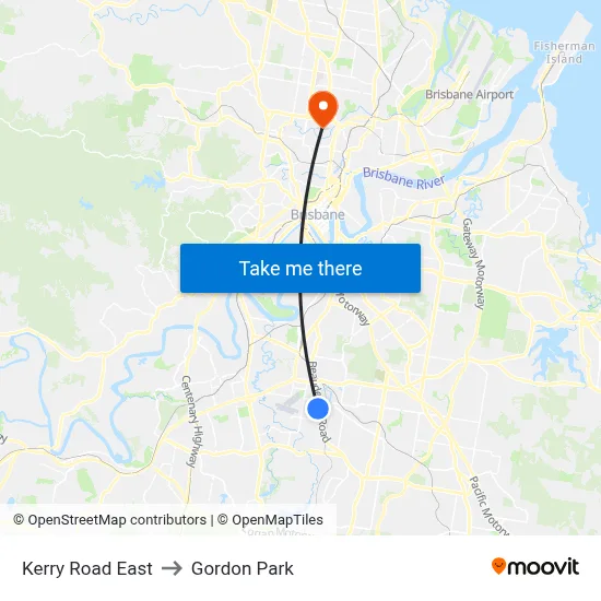 Kerry Road East to Gordon Park map