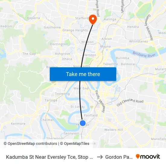 Kadumba St Near Eversley Tce, Stop 23 to Gordon Park map