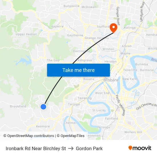 Ironbark Rd Near Birchley St to Gordon Park map