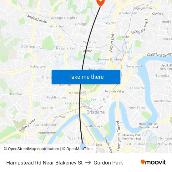 Hampstead Rd Near Blakeney St to Gordon Park map