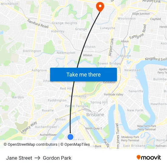 Jane Street to Gordon Park map