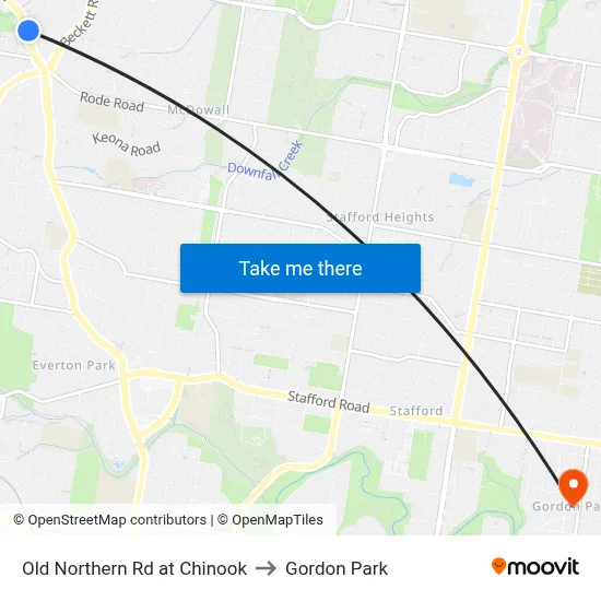 Old Northern Rd at Chinook to Gordon Park map