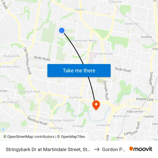 Stringybark Dr at Martindale Street, Stop 47 to Gordon Park map