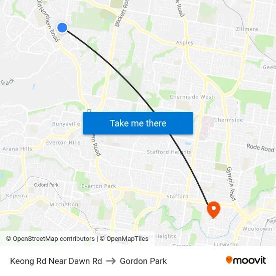 Keong Rd Near Dawn Rd to Gordon Park map