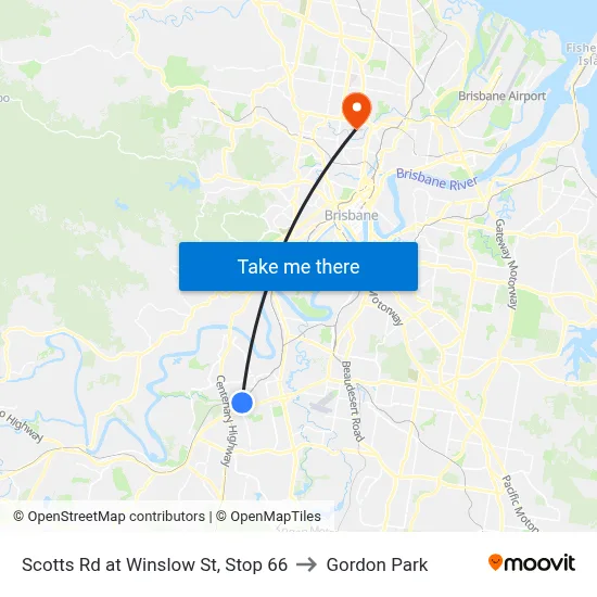 Scotts Rd at Winslow St, Stop 66 to Gordon Park map