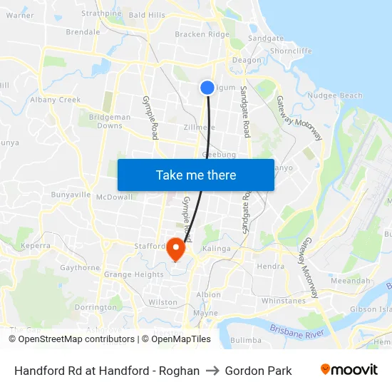Handford Rd at Handford - Roghan to Gordon Park map