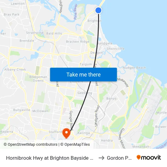 Hornibrook Hwy at Brighton Bayside Park to Gordon Park map
