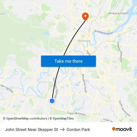 John Street Near Skepper St to Gordon Park map