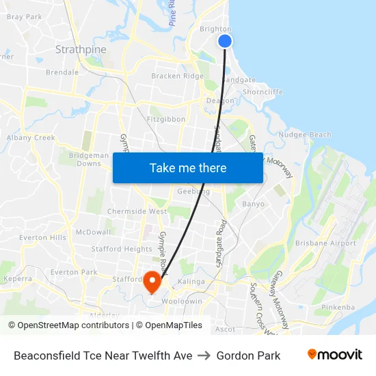 Beaconsfield Tce Near Twelfth Ave to Gordon Park map