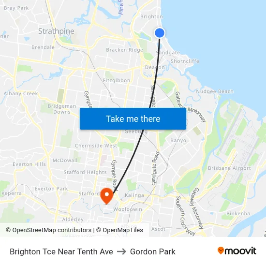 Brighton Tce Near Tenth Ave to Gordon Park map