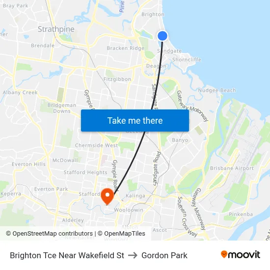 Brighton Tce Near Wakefield St to Gordon Park map