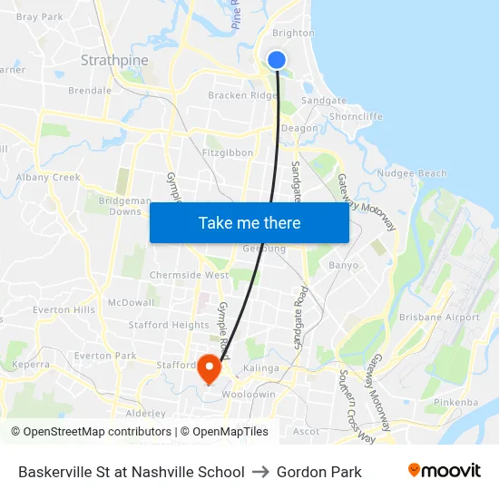Baskerville St at Nashville School to Gordon Park map