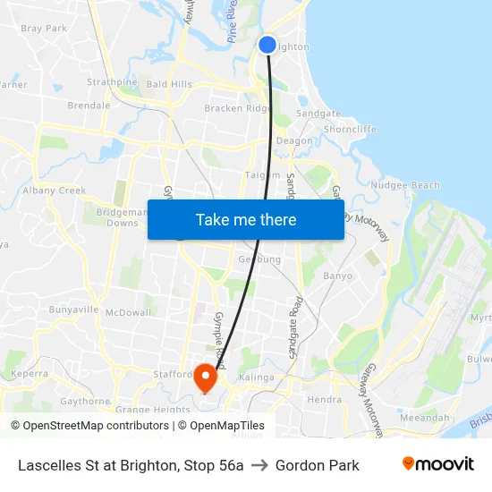 Lascelles St at Brighton, Stop 56a to Gordon Park map