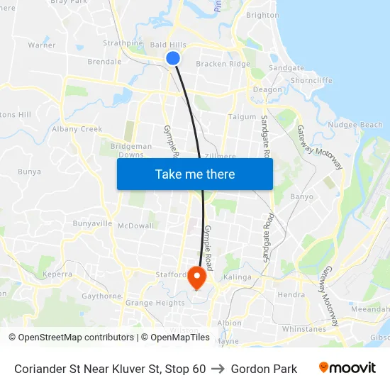 Coriander St Near Kluver St, Stop 60 to Gordon Park map