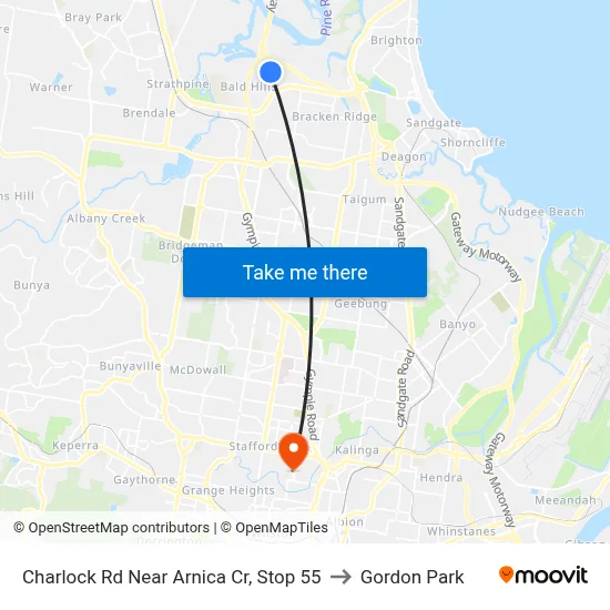 Charlock Rd Near Arnica Cr, Stop 55 to Gordon Park map