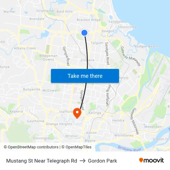 Mustang St Near Telegraph Rd to Gordon Park map