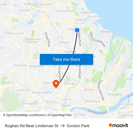 Roghan Rd Near Lindeman St to Gordon Park map