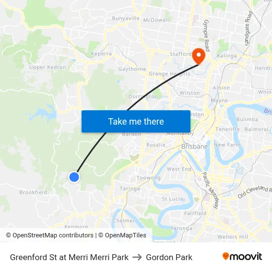 Greenford St at Merri Merri Park to Gordon Park map