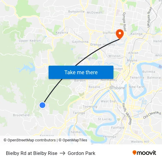 Bielby Rd at Bielby Rise to Gordon Park map