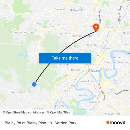 Bielby Rd at Bielby Rise to Gordon Park map