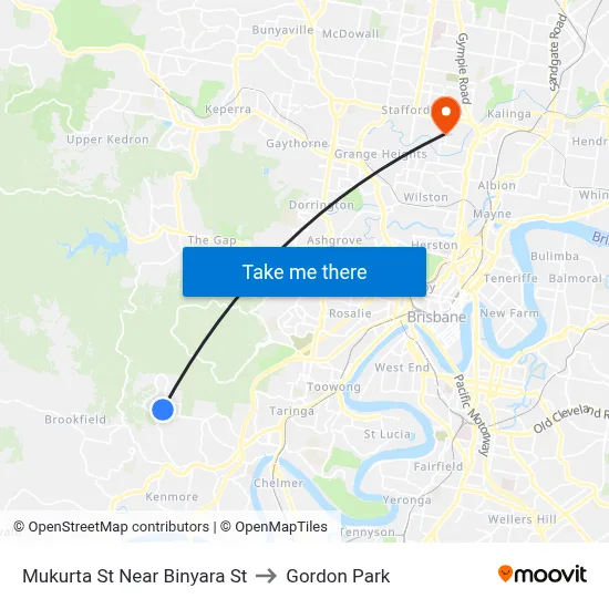 Mukurta St Near Binyara St to Gordon Park map