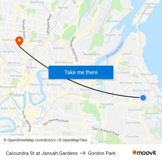 Caloundra St at Janoah Gardens to Gordon Park map