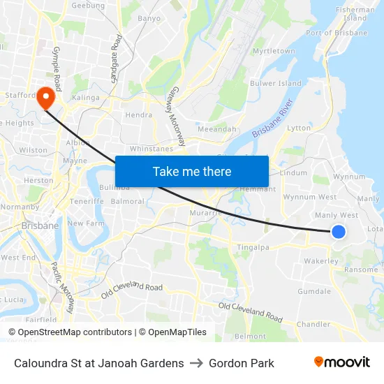 Caloundra St at Janoah Gardens to Gordon Park map