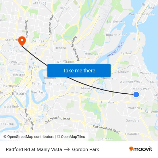 Radford Rd at Manly Vista to Gordon Park map