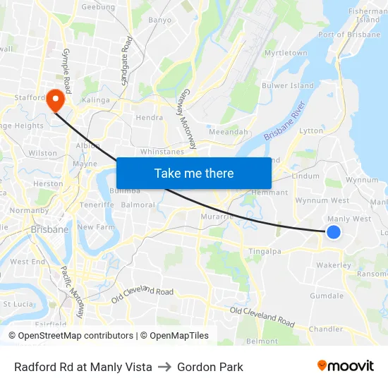 Radford Rd at Manly Vista to Gordon Park map